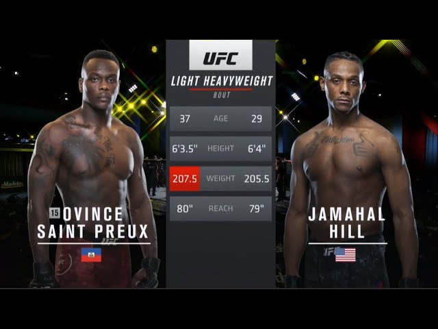 Ovince St Preux vs Jamahal Hill full fight video highlights UFC on ESPN 19