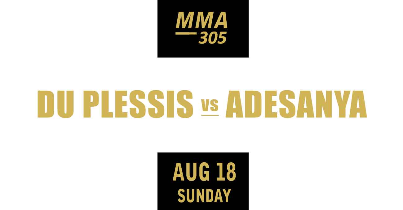 Dricus Du Plessis vs Israel Adesanya full fight video UFC 305 poster by ATBF