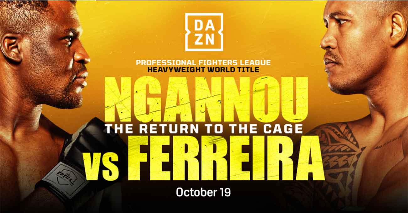 Francis Ngannou vs Renan Ferreira full fight video PFL Battle of the Giants poster