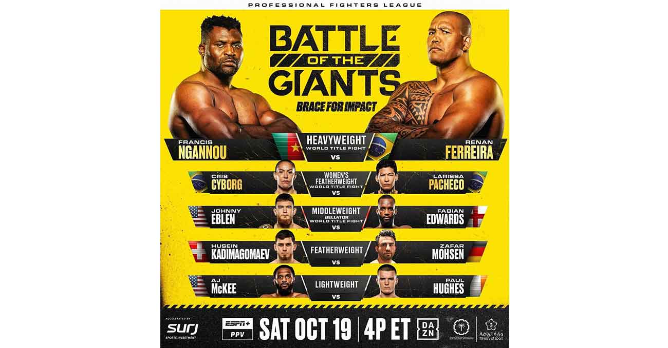 Poster of PFL Battle of the Giants: Ngannou vs Ferreira