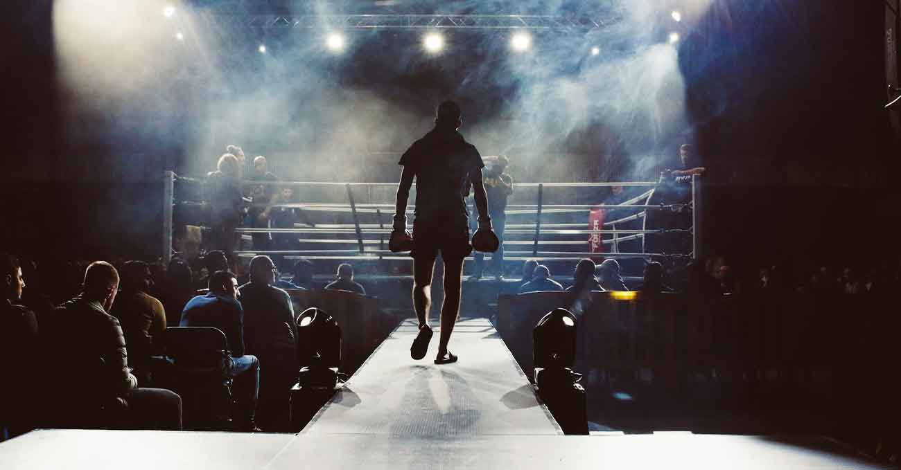 man boxing ring entrance