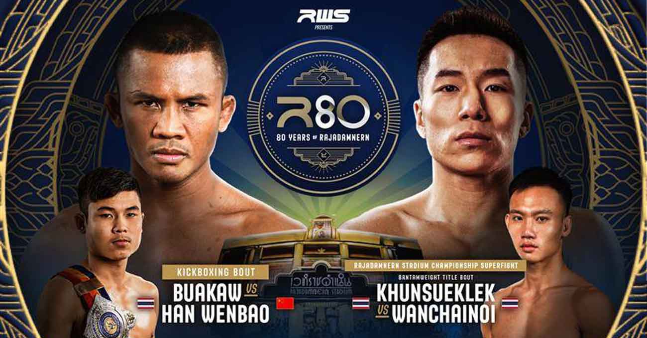 Buakaw Banchamek vs Han Wenbao full fight video RWS R80 poster