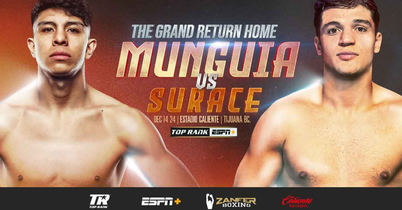 Jaime Munguia vs Bruno Surace full fight video poster 2024-12-14